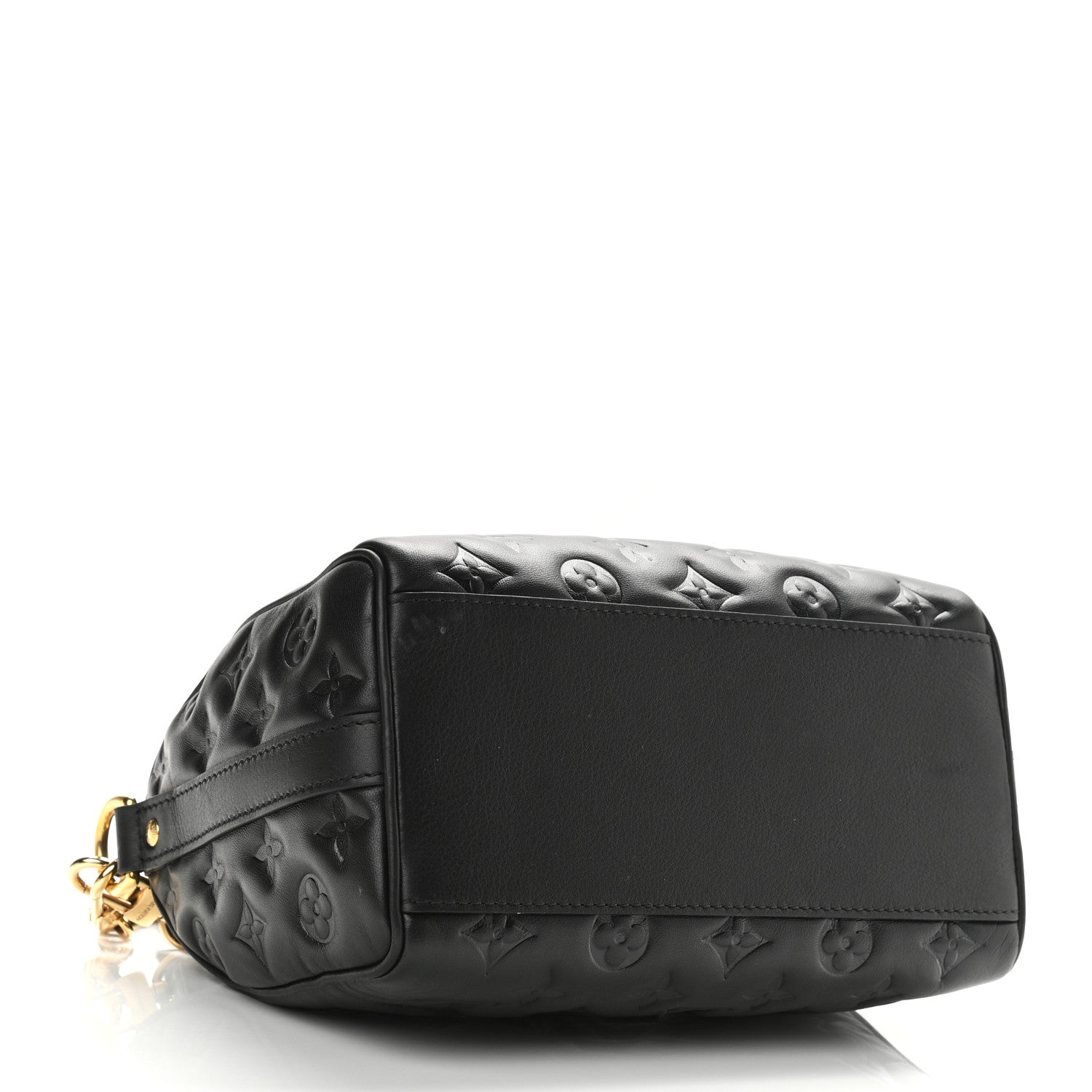 Louis Vuitton Lambskin Embossed Monogram Speedy 22 Bandouliere Black 4 of 12