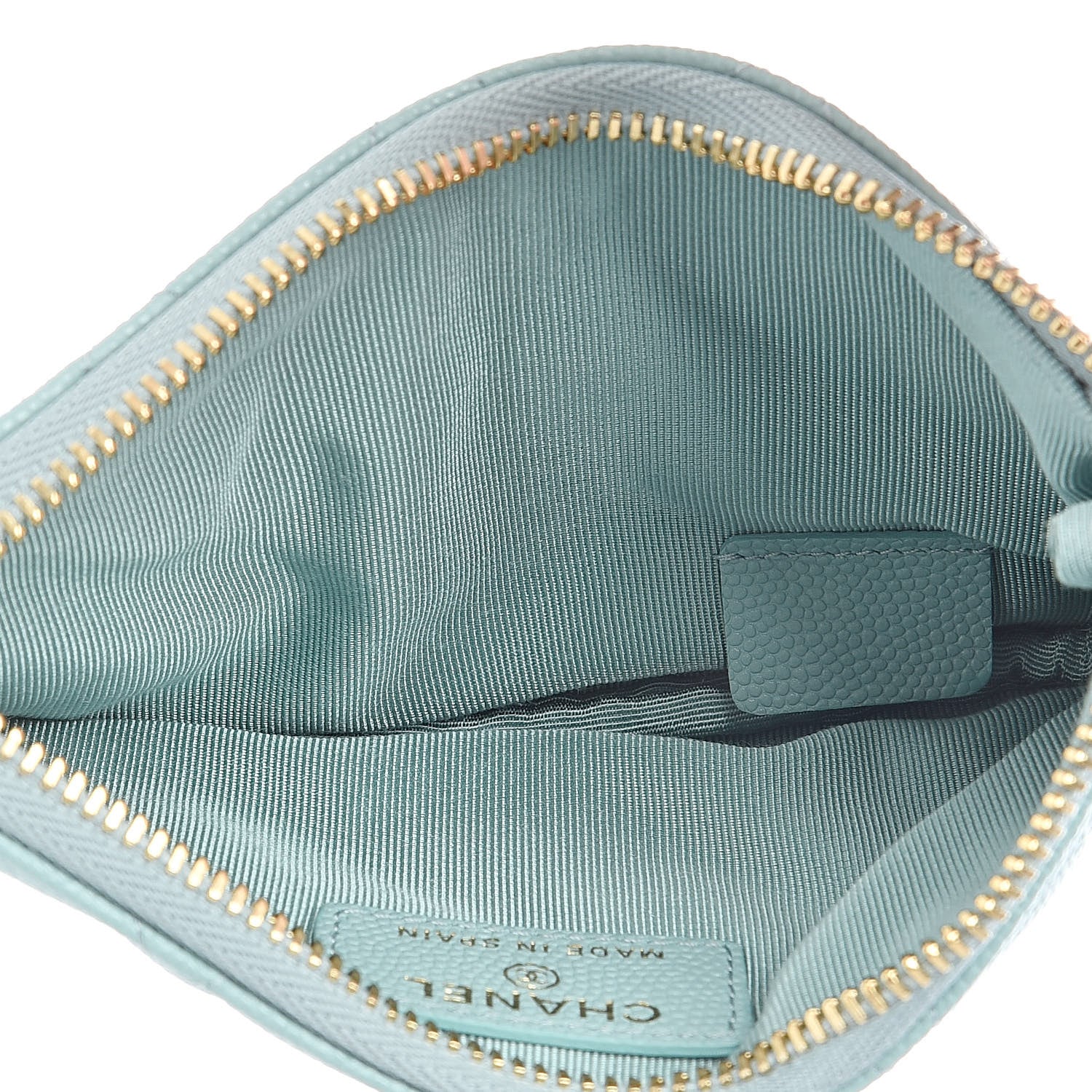 Chanel Caviar Quilted Small Cosmetic Case Light Blue 5 of 8