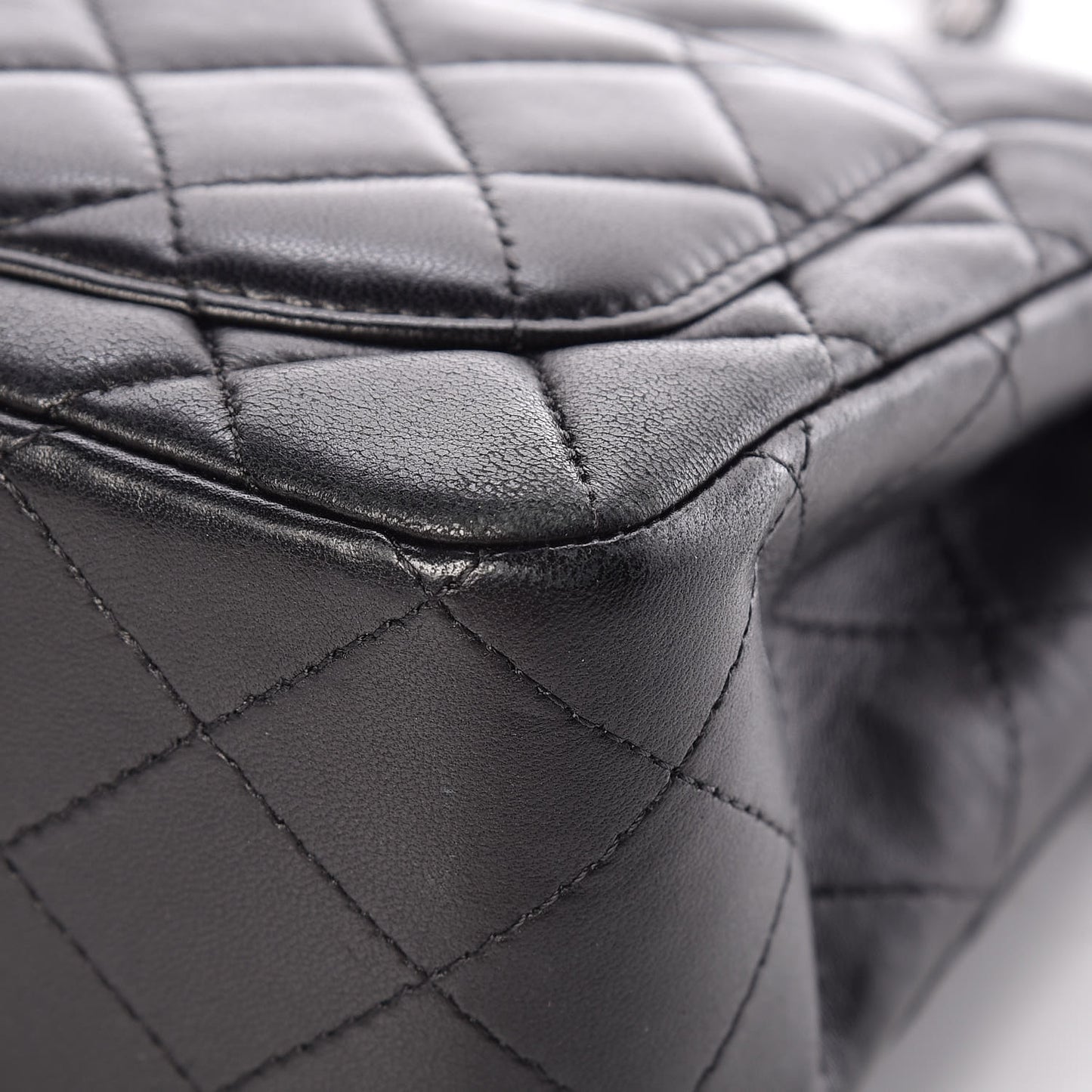 Lambskin Quilted Mini Square Flap Black