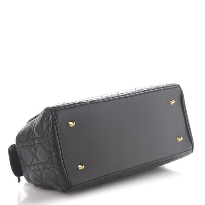 Christian Dior Lambskin Cannage Soft Lady Dior Satchel Black 4 of 12