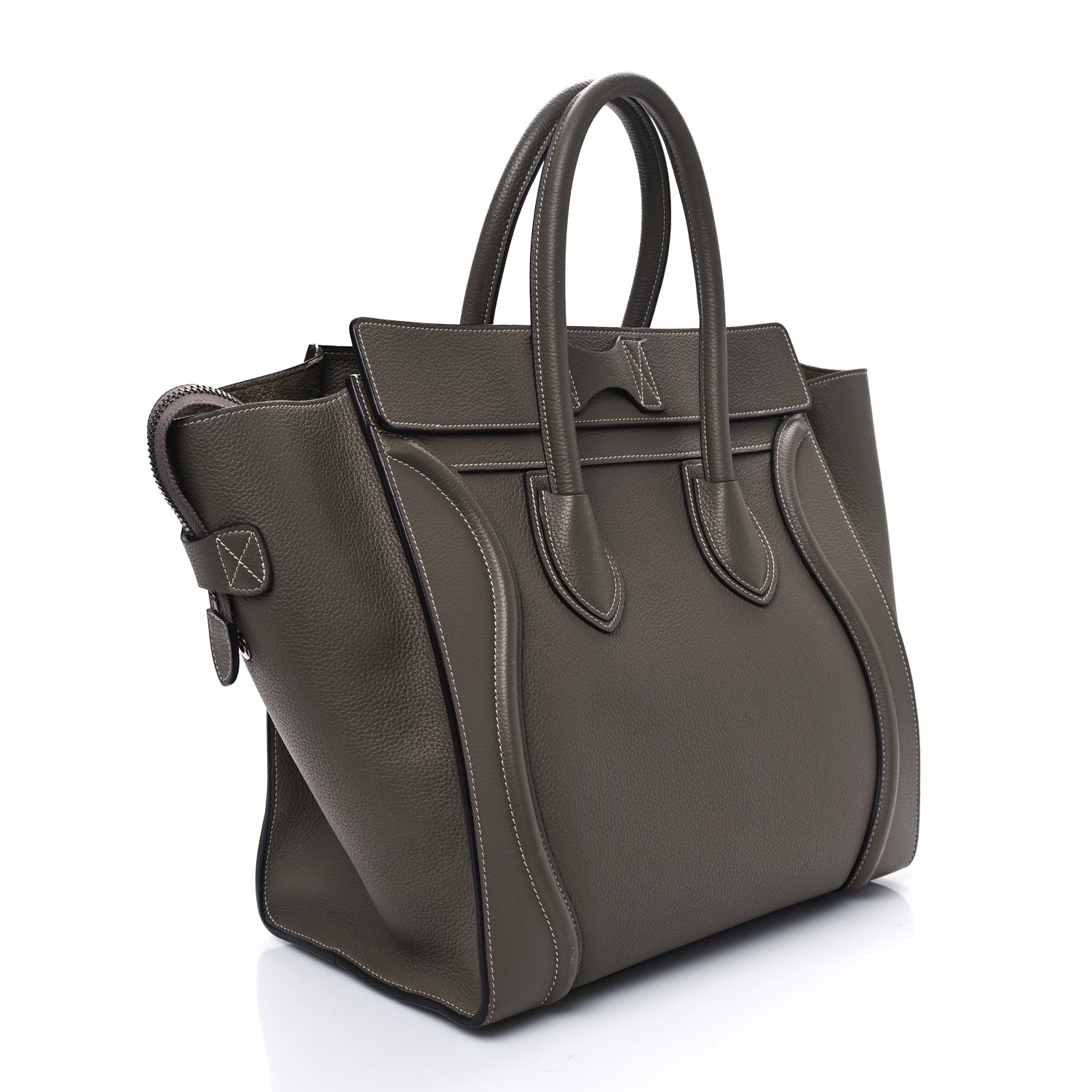 Celine Drummed Calfskin Mini Luggage Souris 3 of 12