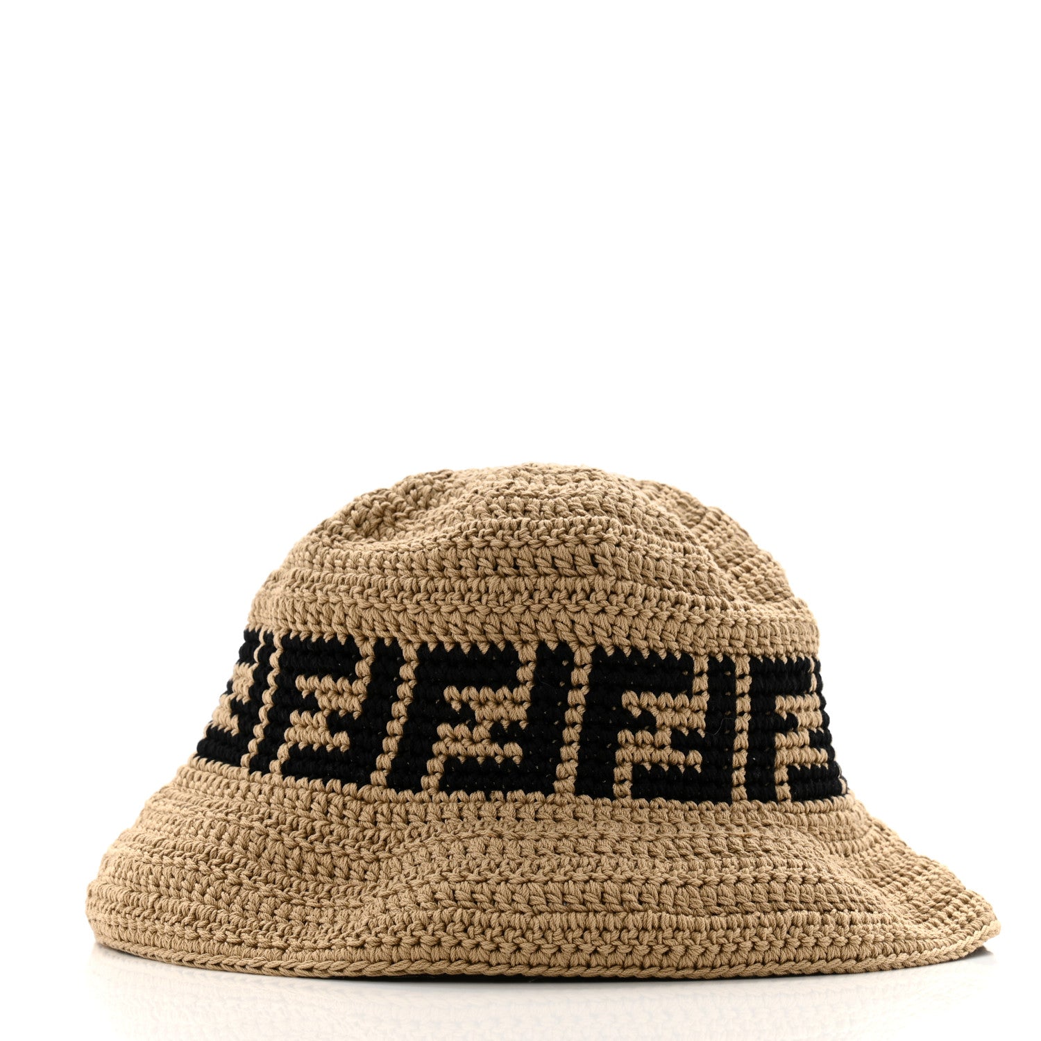 Fendi Cotton FF Woven Bucket Hat S Naturale Black 5 of 8