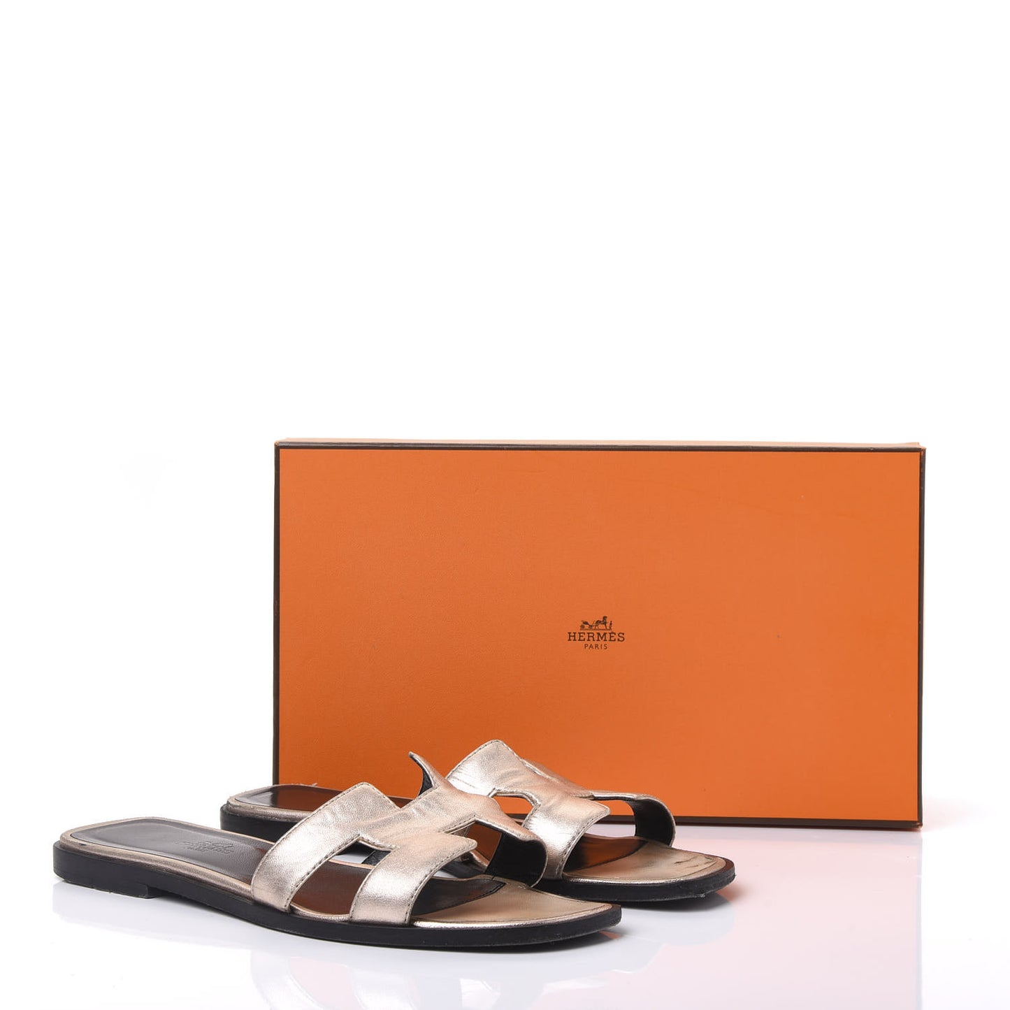 Metallic Nappa Oran Sandals 38 Or Vieilli