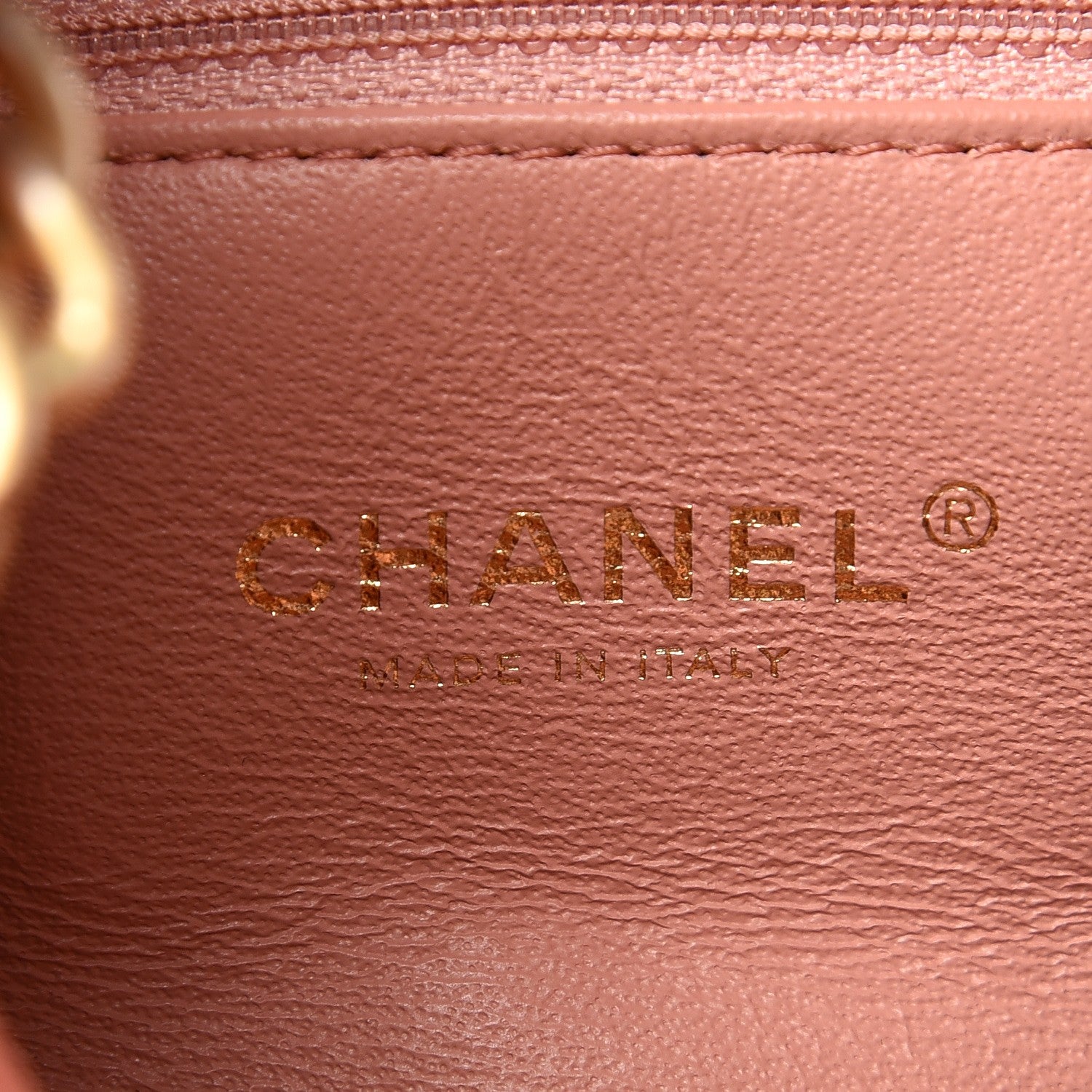 Chanel Iridescent Calfskin Python Patchwork Chevron Drawstring Bag Coral 7 of 8