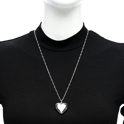 Tiffany Sterling Silver Puffed Heart Pendant Link Necklace 2 of 5