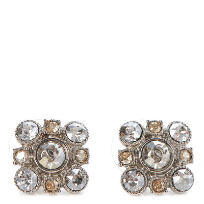 Chanel Crystal CC Earrings Silver 1 of 4
