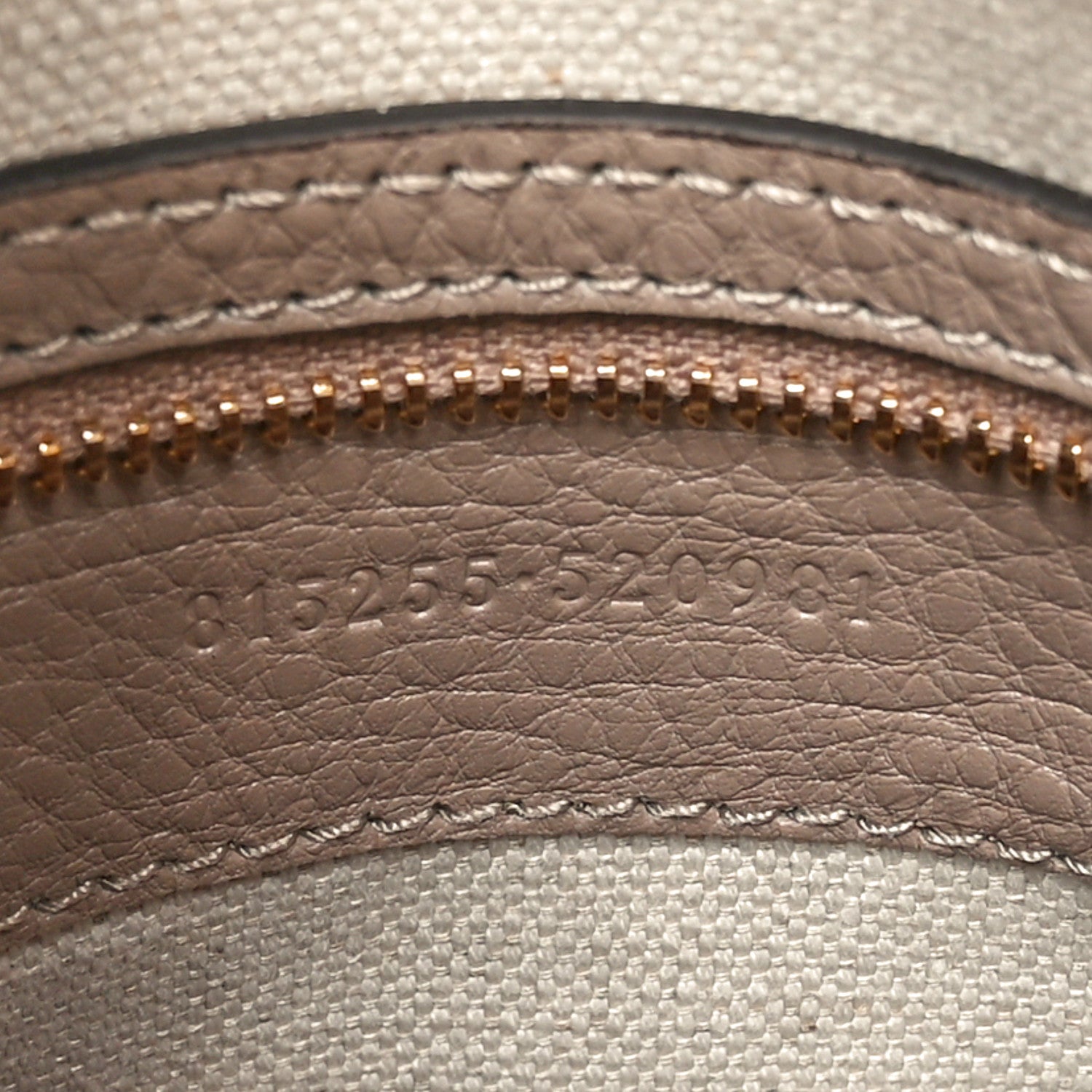 Gucci Calfskin GG Emblem Small Top Handle Bag Taupe 7 of 10