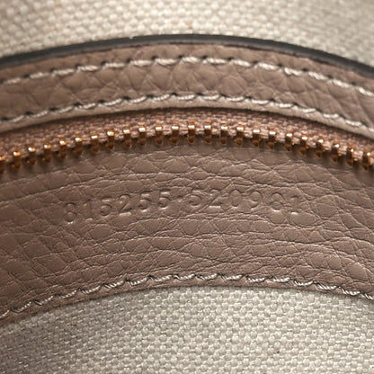 Gucci Calfskin GG Emblem Small Top Handle Bag Taupe 7 of 10