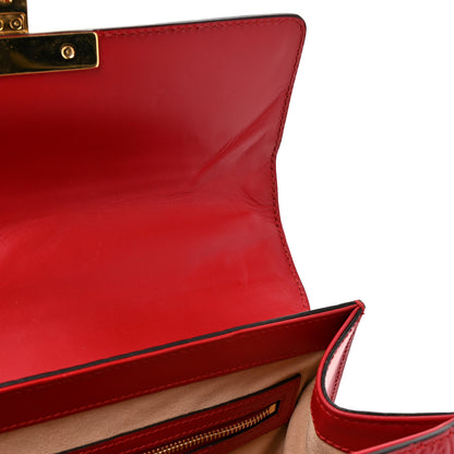 Gucci Guccissima Signature Small Padlock Top Handle Bag Hibiscus Red 13 of 17