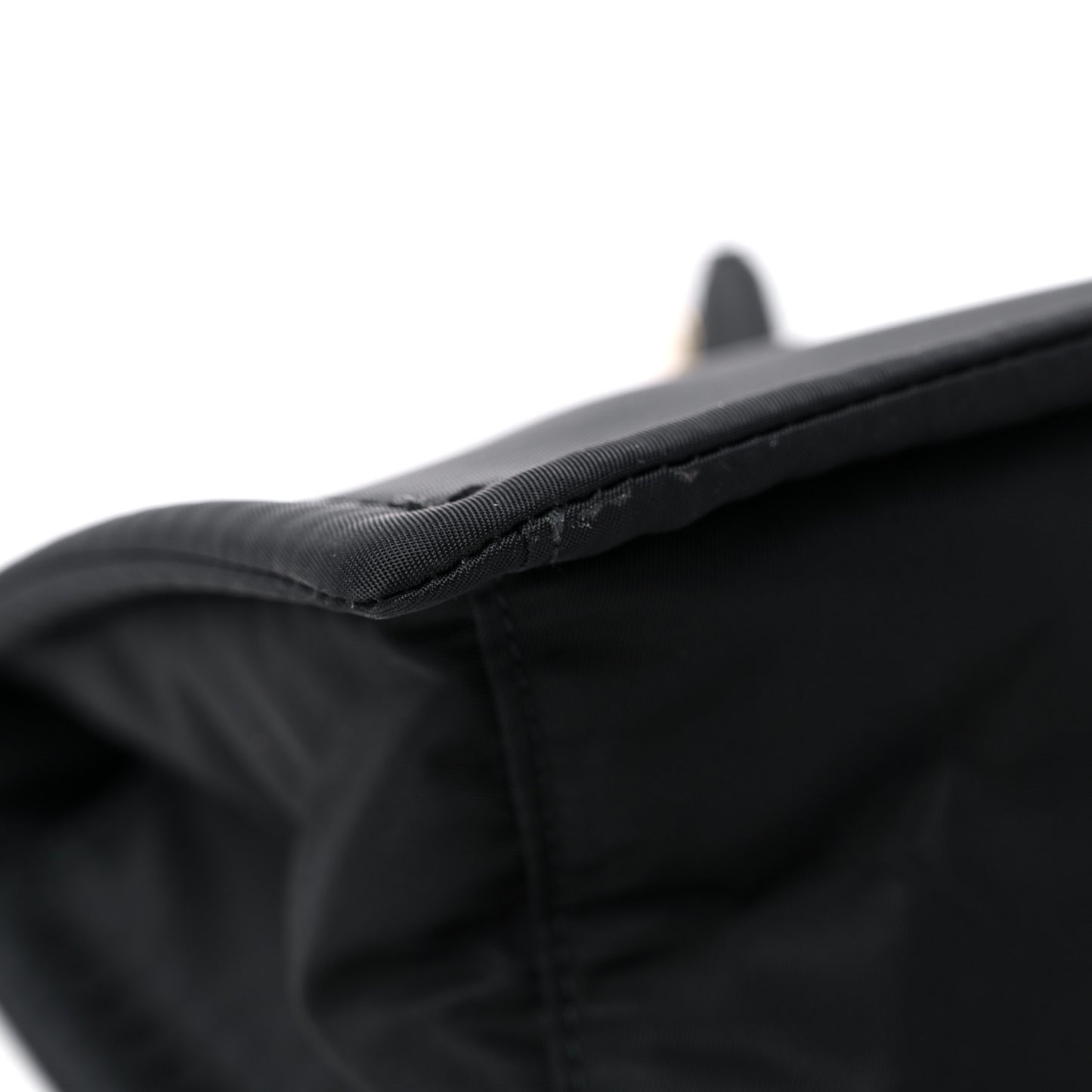 Tessuto Nylon Chain Flap Shoulder Bag Black