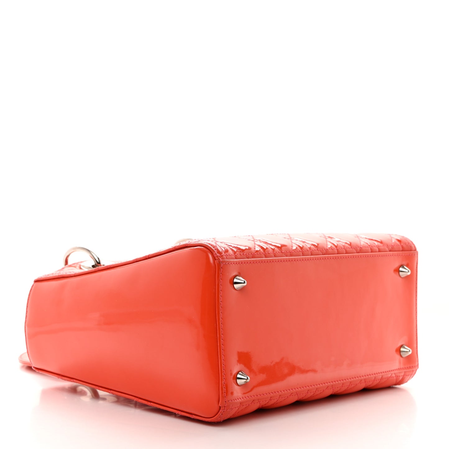 Patent Cannage Medium Lady Dior Orange