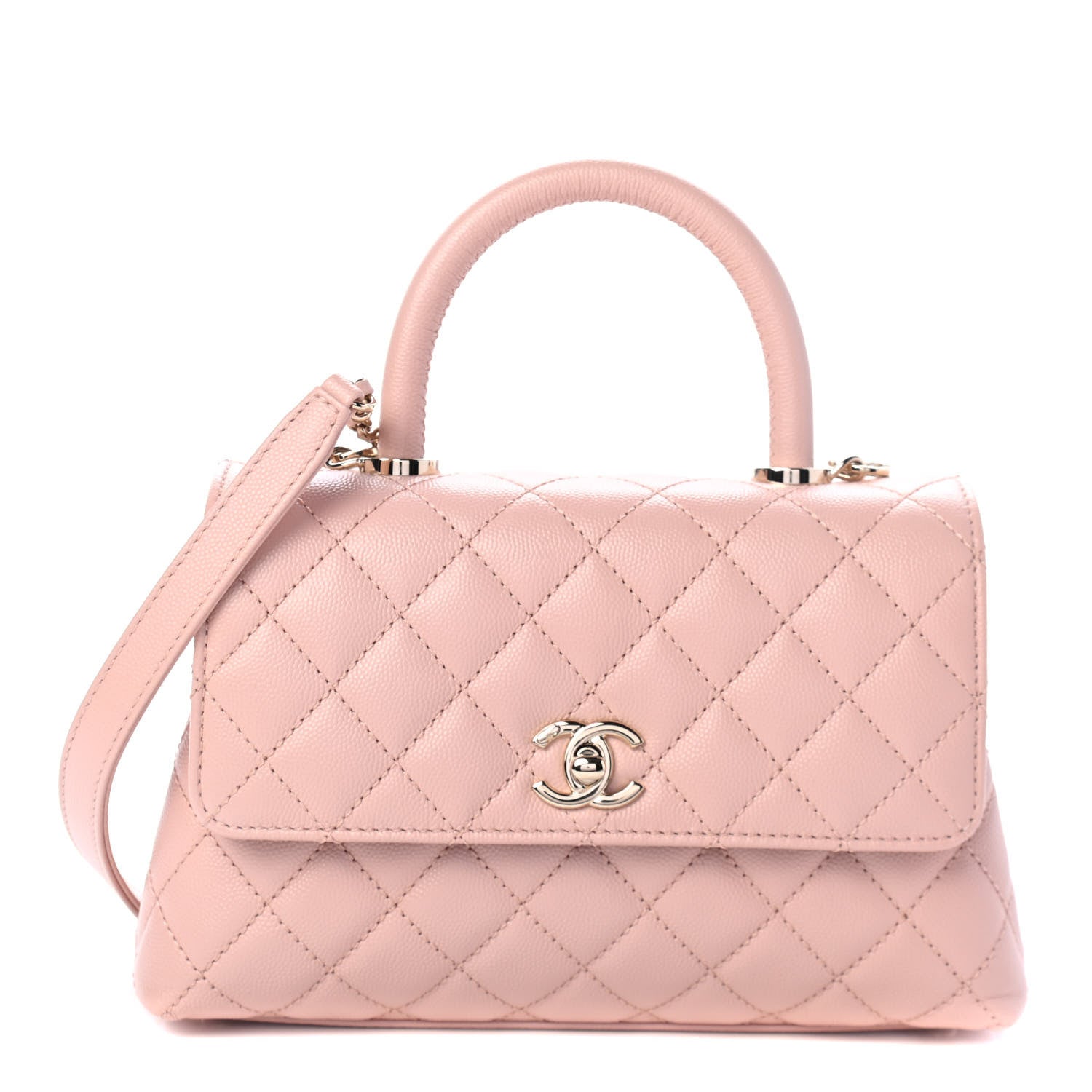 Chanel Caviar Quilted Mini Coco Handle Flap Light Pink 1 of 4