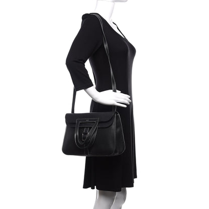 Hermes Taurillon Clemence Halzan 31 GM Black 2 of 13