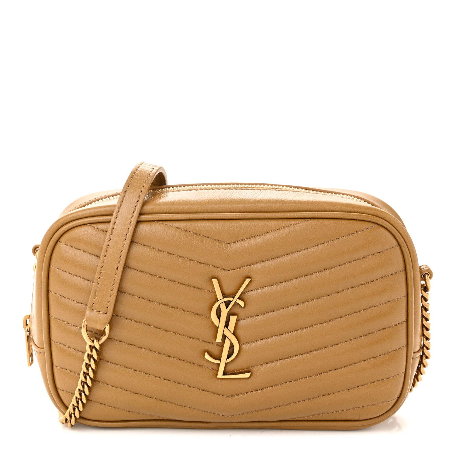 Saint Laurent Calfskin Matelasse Monogram Mini Lou Camera Bag Tabac Brown 1 of 11