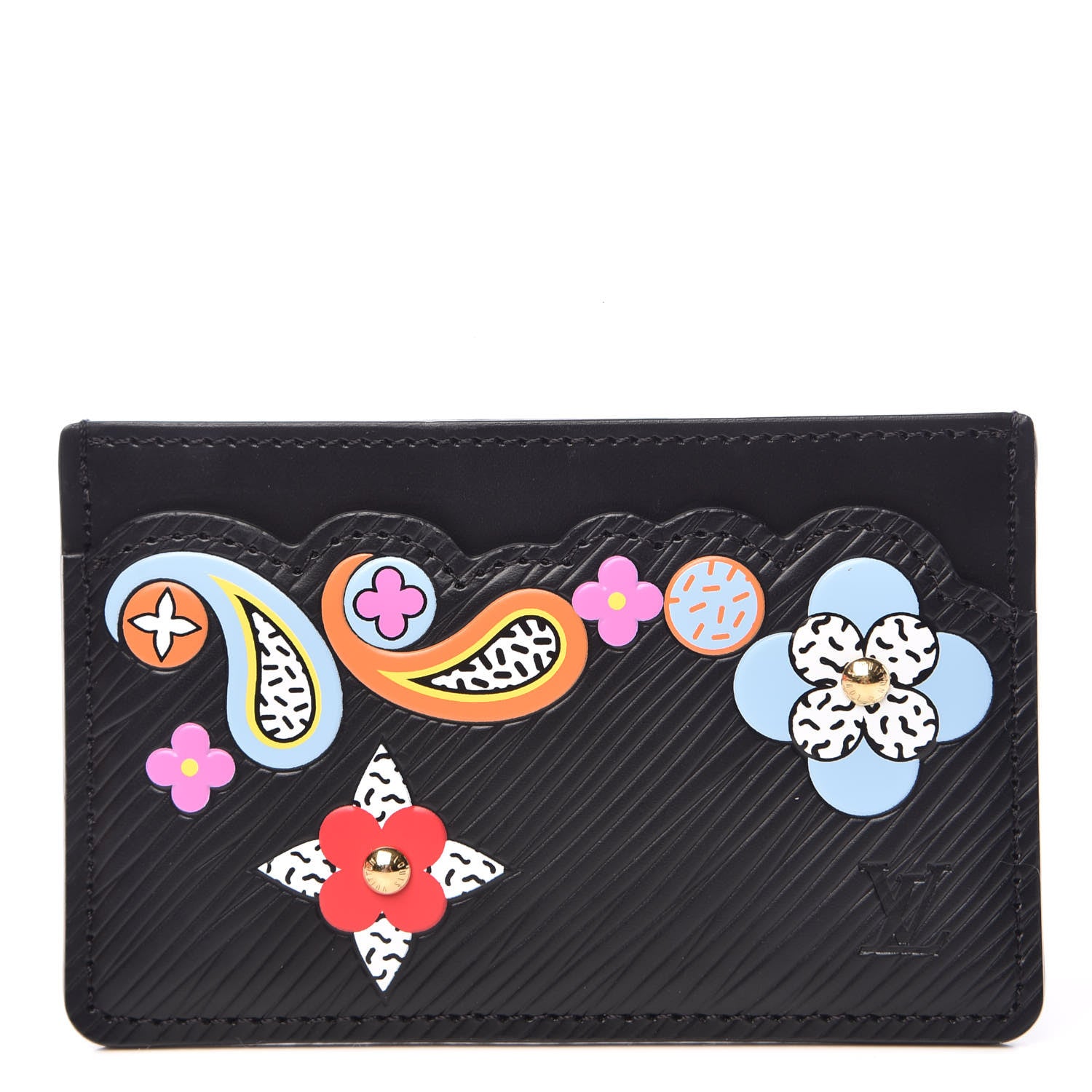 Louis Vuitton Epi Flower Remix Card Holder Black 1 of 7