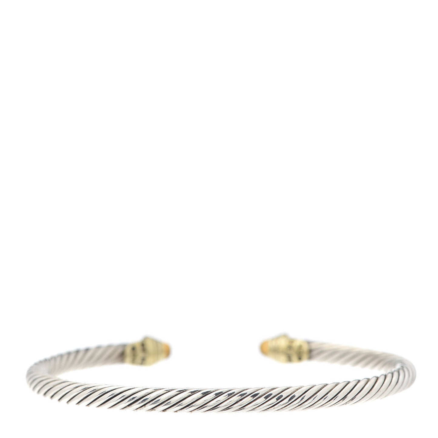 Sterling Silver 18K Yellow Gold Citrine 4mm Cable Classics Bracelet