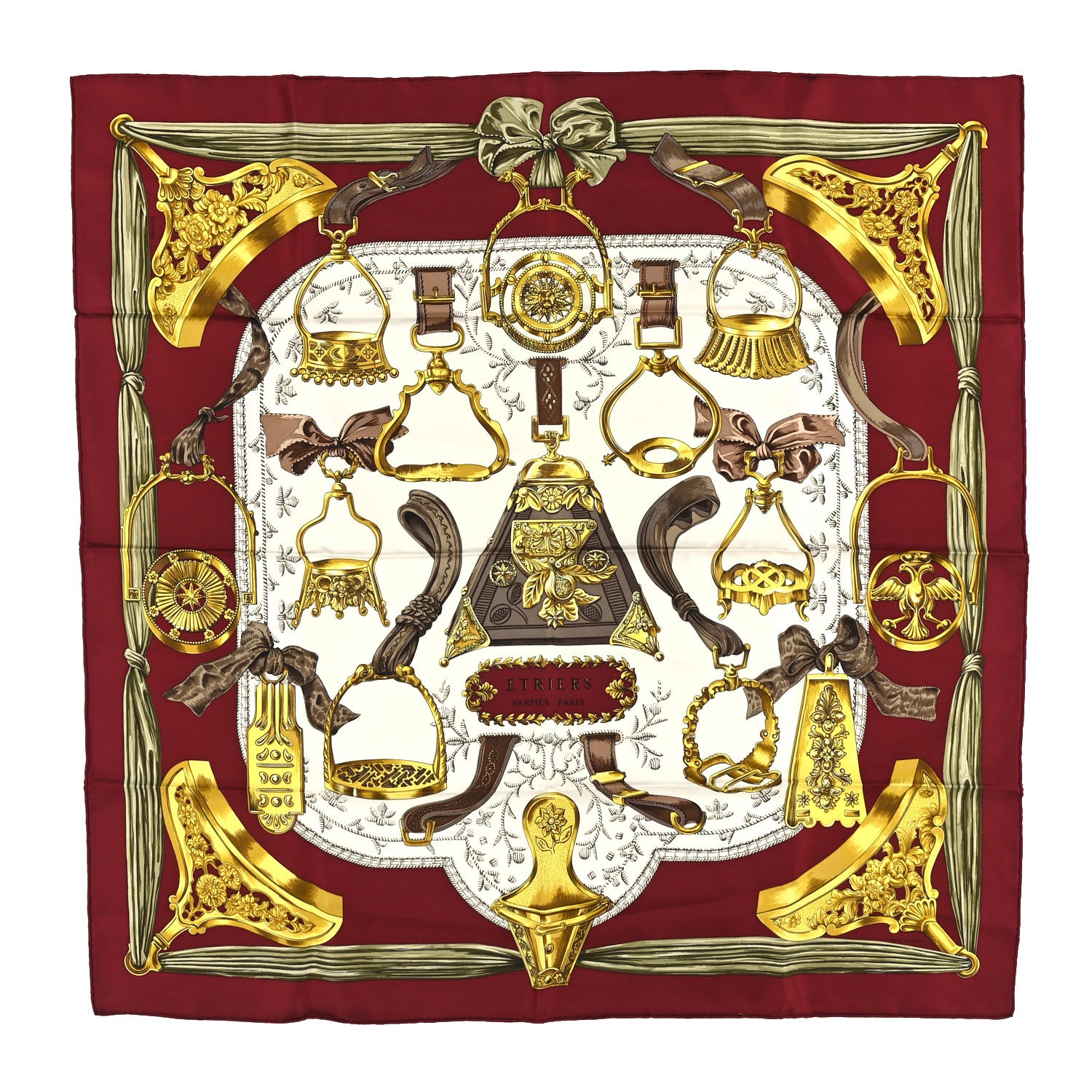 Hermes Silk Concours D Etriers Scarf 90 1 of 4
