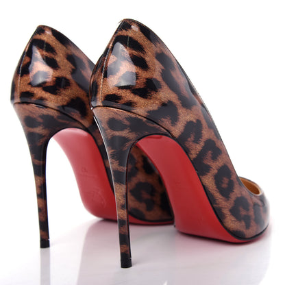 Christian Louboutin Patent Glitter Leopard Print Pigalle Follies 100 Pumps 37 Gold 4 of 12