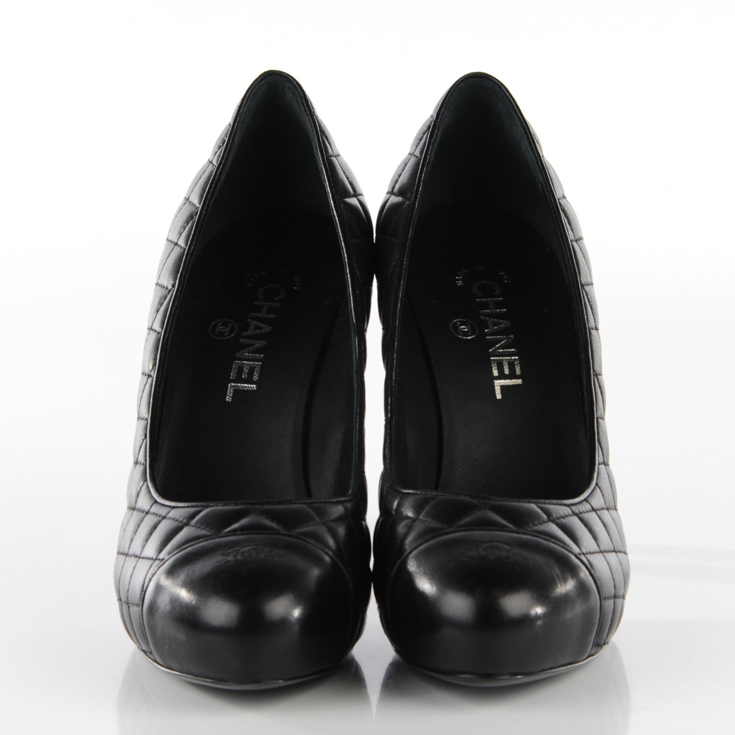 Chanel Lambskin Quilted Pumps 39.5 Black 2 of 6