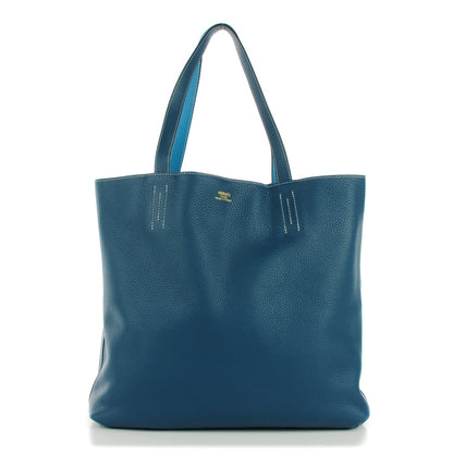 Hermes Taurillon Clemence Double Sens 45 Reversible Tote Colvert Turquoise 1 of 8