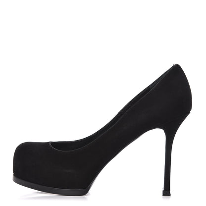 Saint Laurent Suede Calfskin Tribtoo 80 Pumps 39.5 Black 1 of 11
