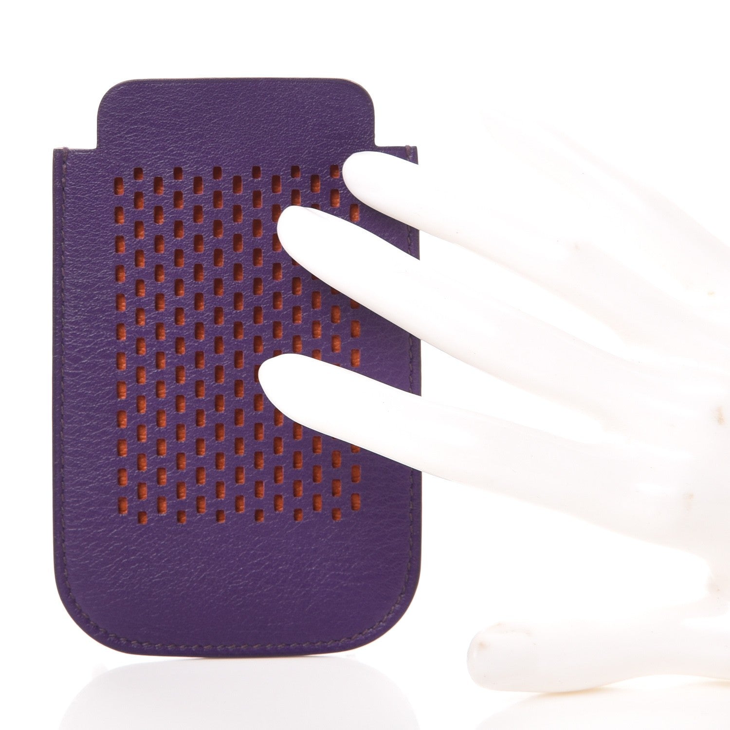 Hermes Swift Chevre Mysore iPhone Case Ultraviolet Potiron 2 of 9