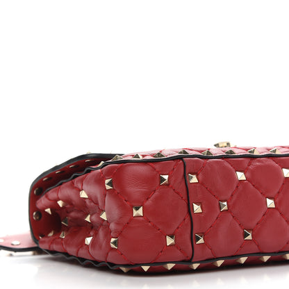 Valentino Garavani Nappa Small Rockstud Spike Shoulder Bag Rosso Valentino 7 of 9