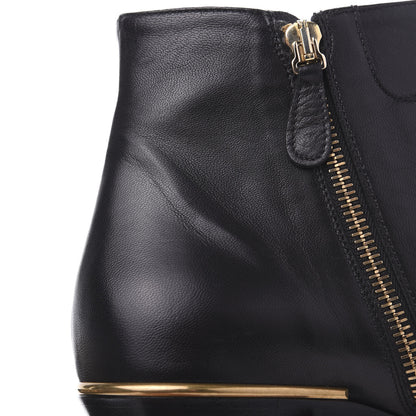 Chloe Nappa Sheepskin Studded Susanna Ankle Boots 39 Black Gold 9 of 9