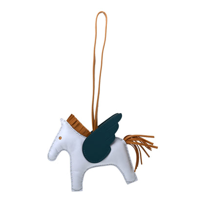 Hermes Milo Lambskin Grigri Rodeo Pegase Horse Bag Charm MM Bleu Brume Sesame Vert Bosphore 1 of 4