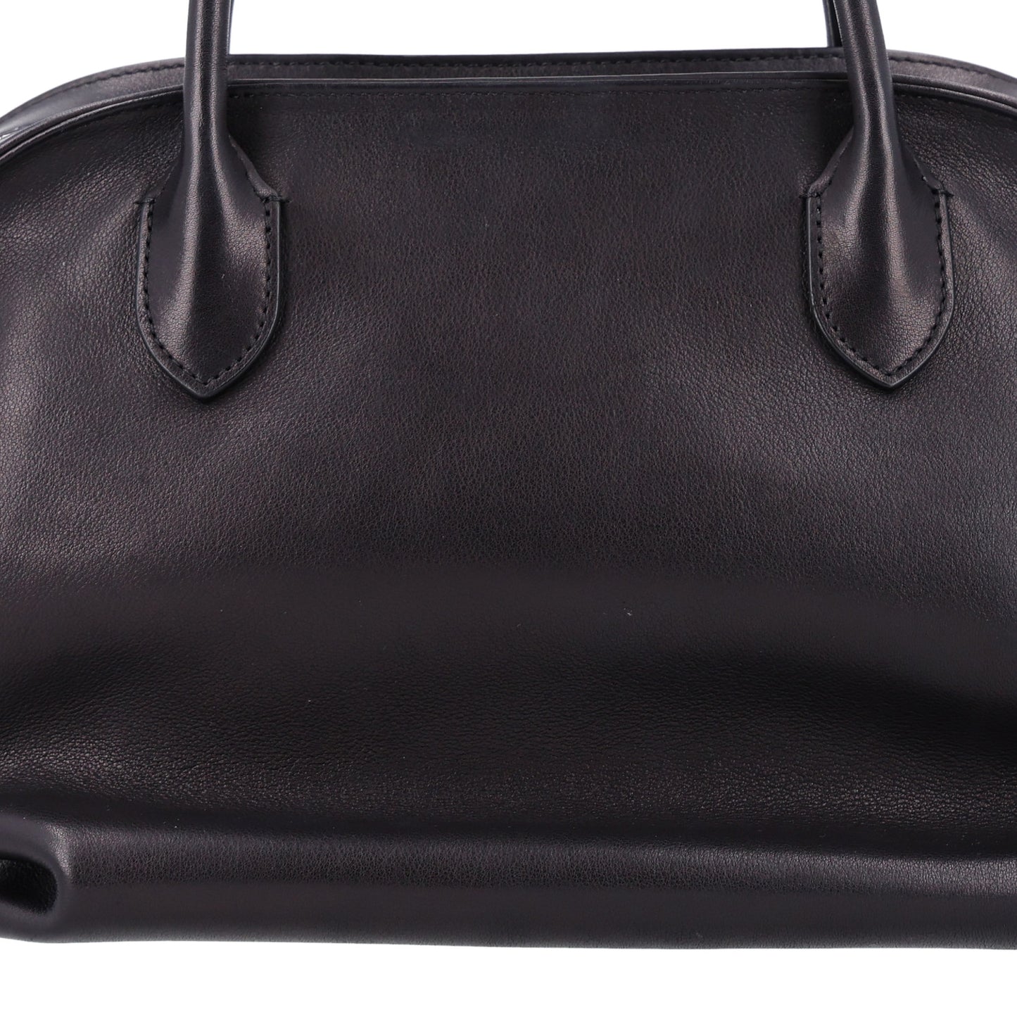 Polished Saddle Calfskin Agnes Bag Black
