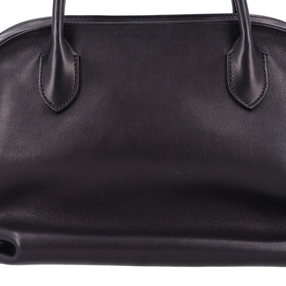 The Row Polished Saddle Calfskin Agnes Bag Black 7 of 9