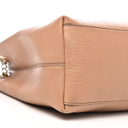 Gucci Pebbled Calfskin Medium Soho Chain Shoulder Bag Rose Beige 15 of 17