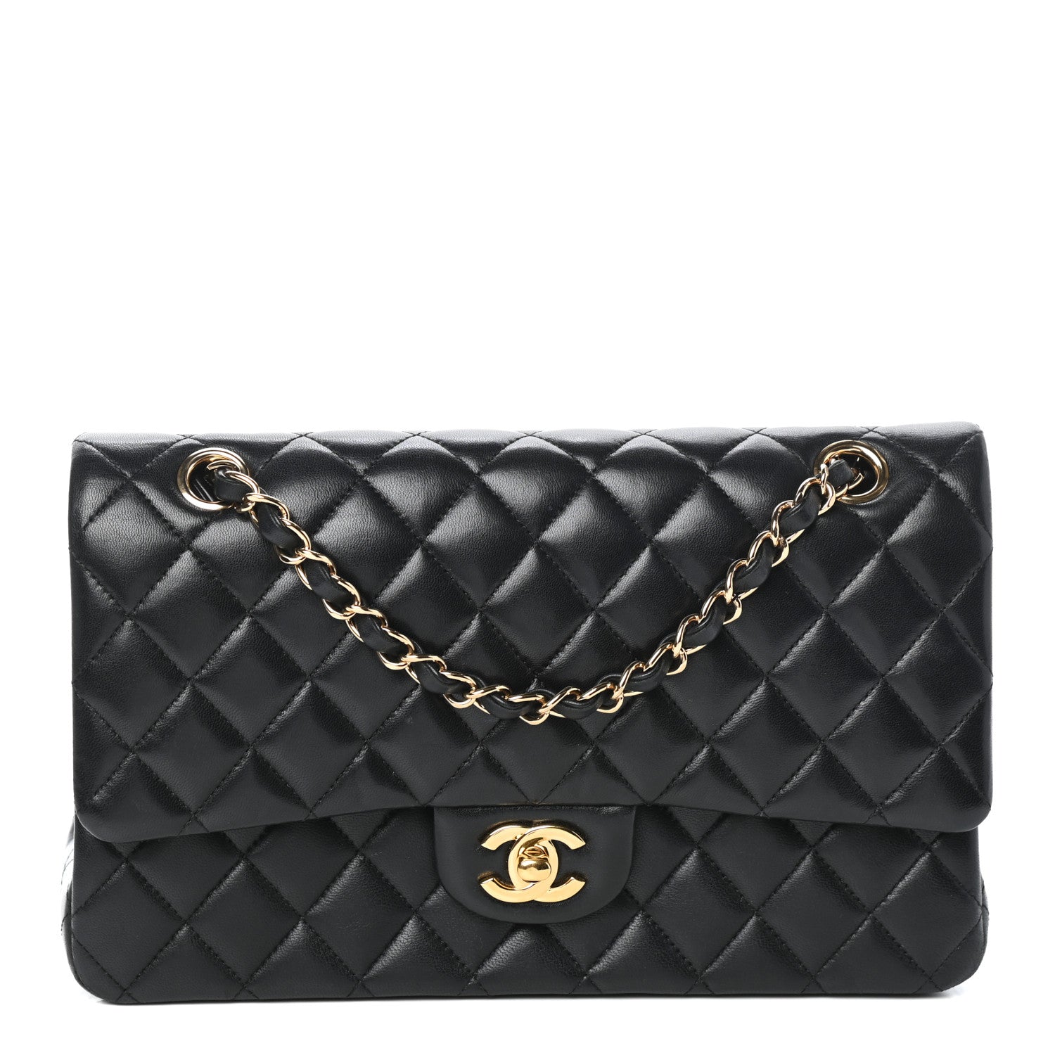 Chanel Lambskin Quilted Medium Double Flap Black 1 of 10