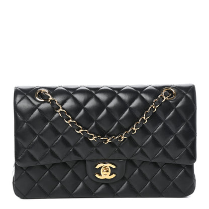 Chanel Lambskin Quilted Medium Double Flap Black 1 of 10