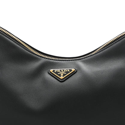 Prada Soft Calfskin Large Aimée Shoulder Bag Black 8 of 10