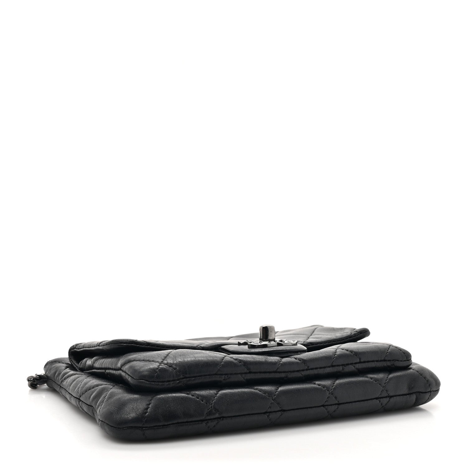 Chanel Lambskin Quilted Mineral Nights Flap Wristlet Black 4 of 12