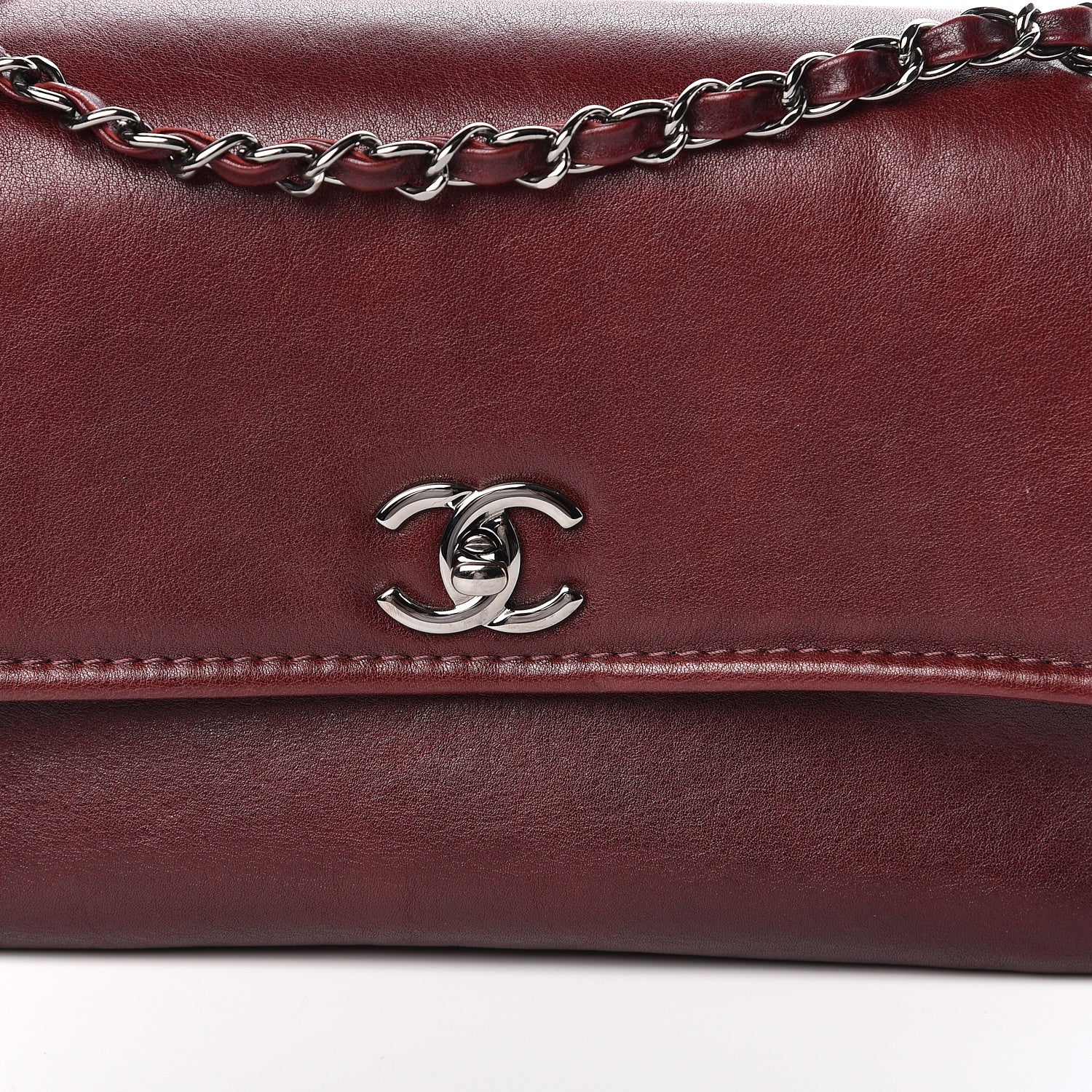 Chanel Calfskin Medium Flap Bag Dark Red 10 of 11