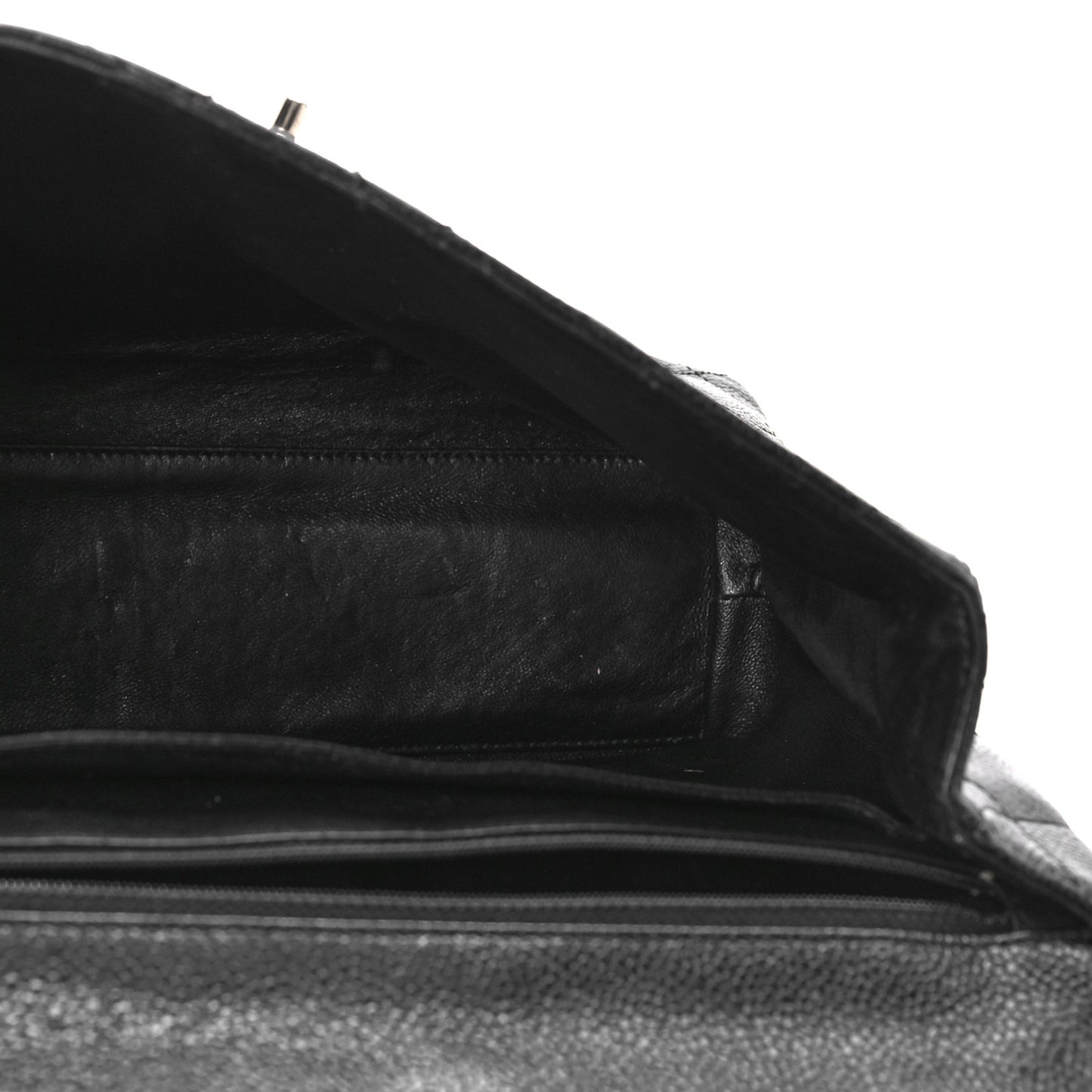 Caviar Quilted Jumbo Kelly Flap Black