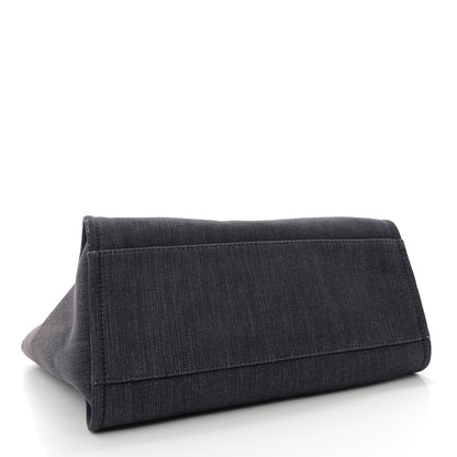 Chanel Denim Medium Deauville Tote Blue Orange 4 of 13