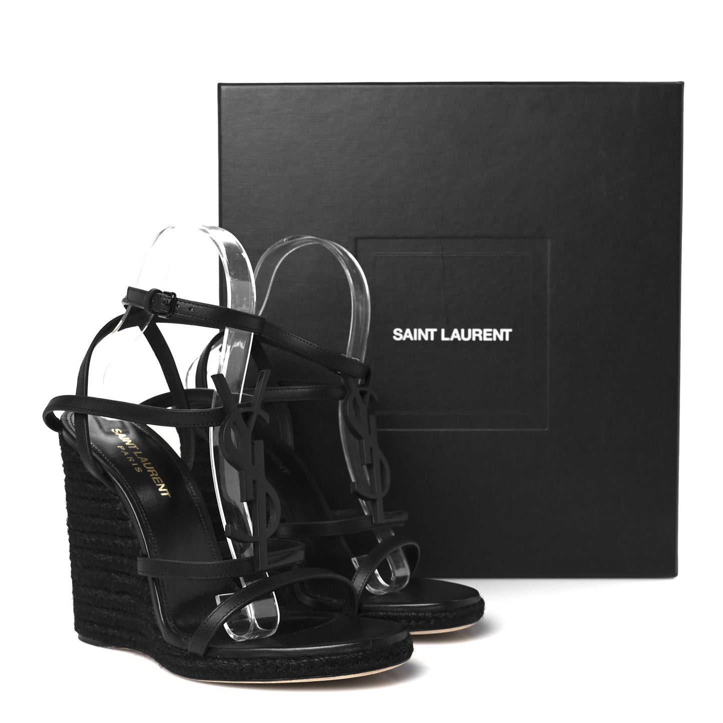 Calfskin Cassandra Espadrille 105 Wedges 37 Black