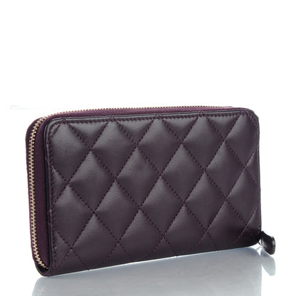 Chanel Lambskin Quilted Small Zip Around Wallet Purple 3 of 8