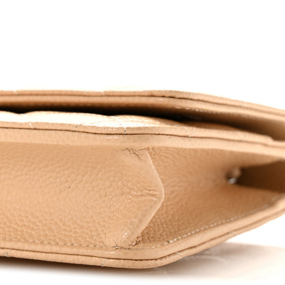 Chanel Caviar Quilted Wallet on Chain WOC Beige 11 of 11