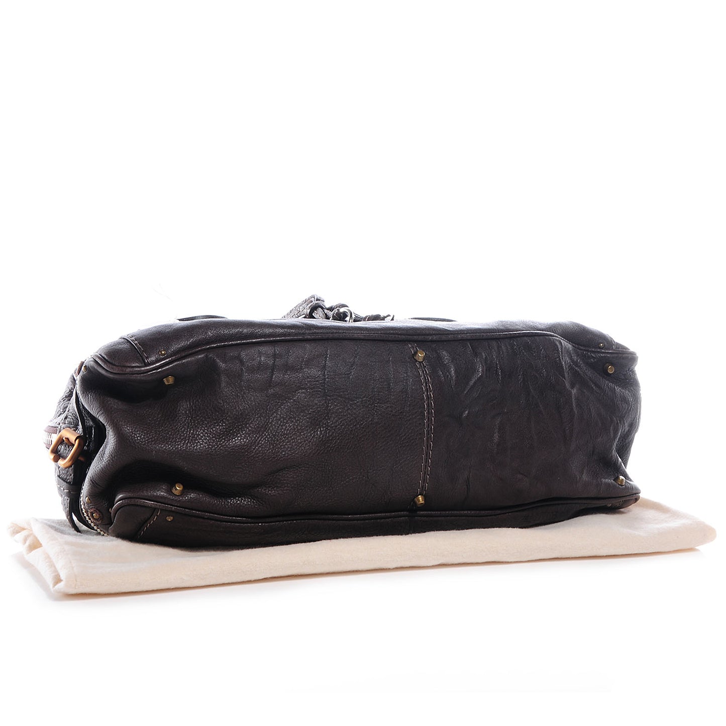 Leather Paddington Double Zipped Bowler Brown