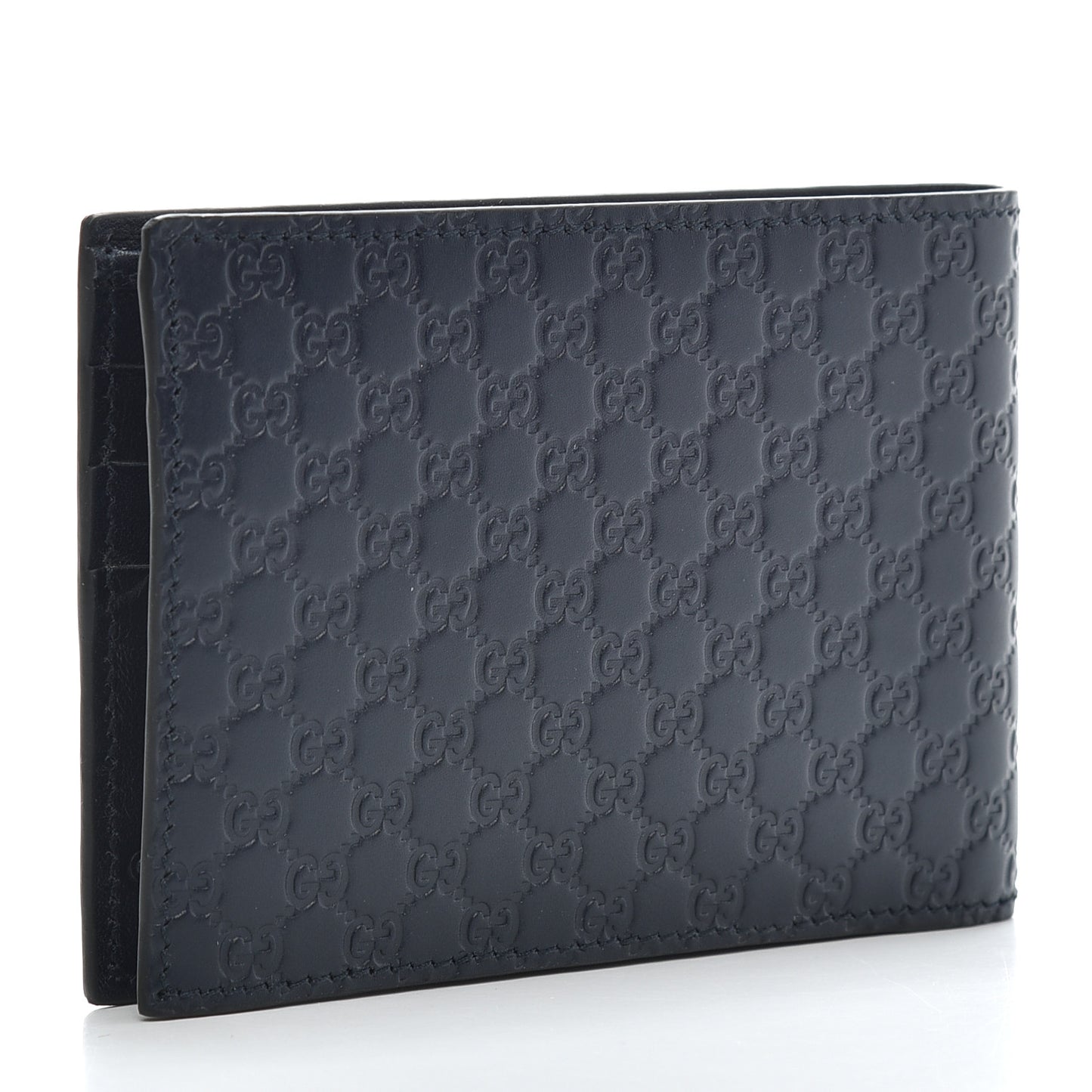 Microguccissima Bi-Fold Wallet Navy Blue