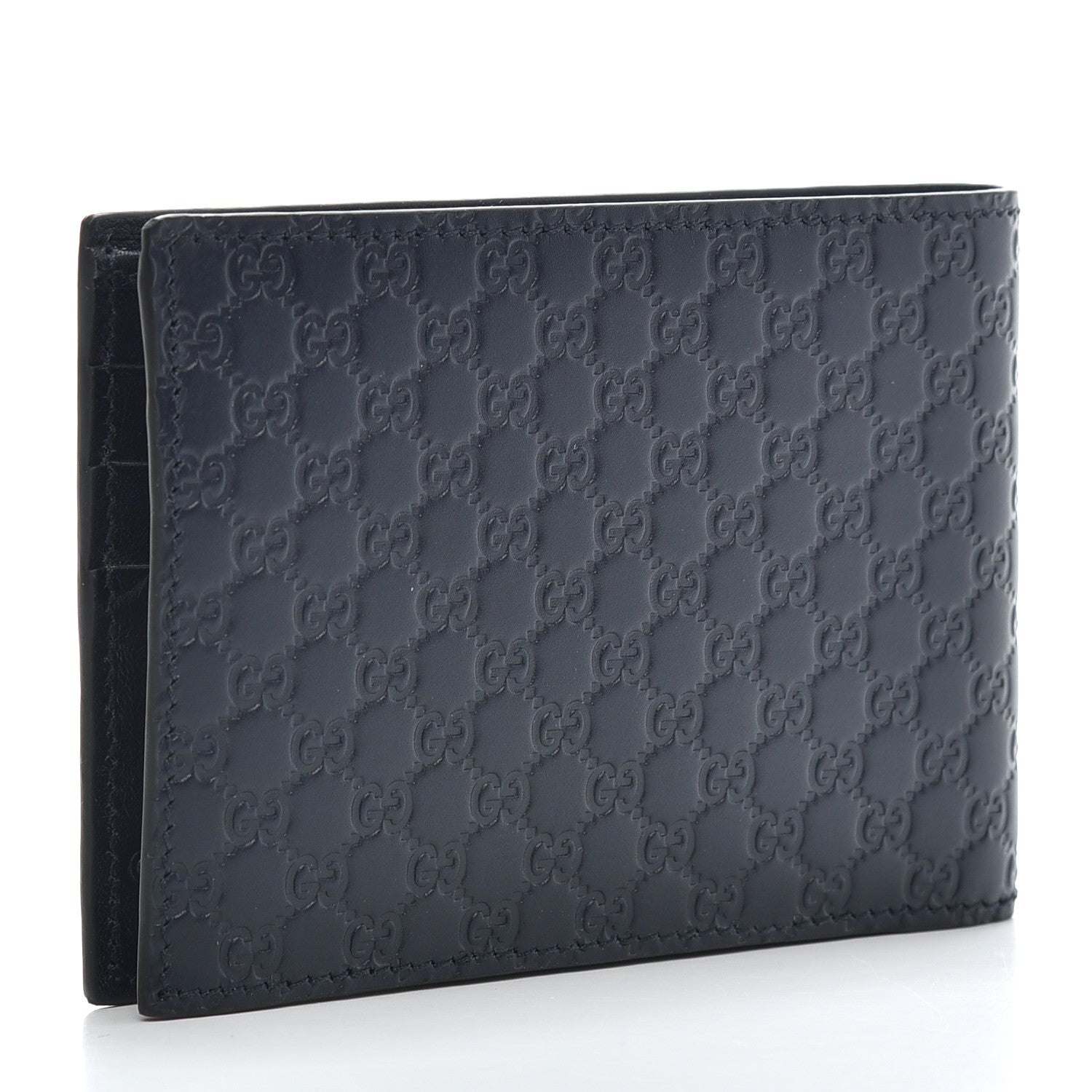 Gucci Microguccissima Bi-Fold Wallet Navy Blue 3 of 9