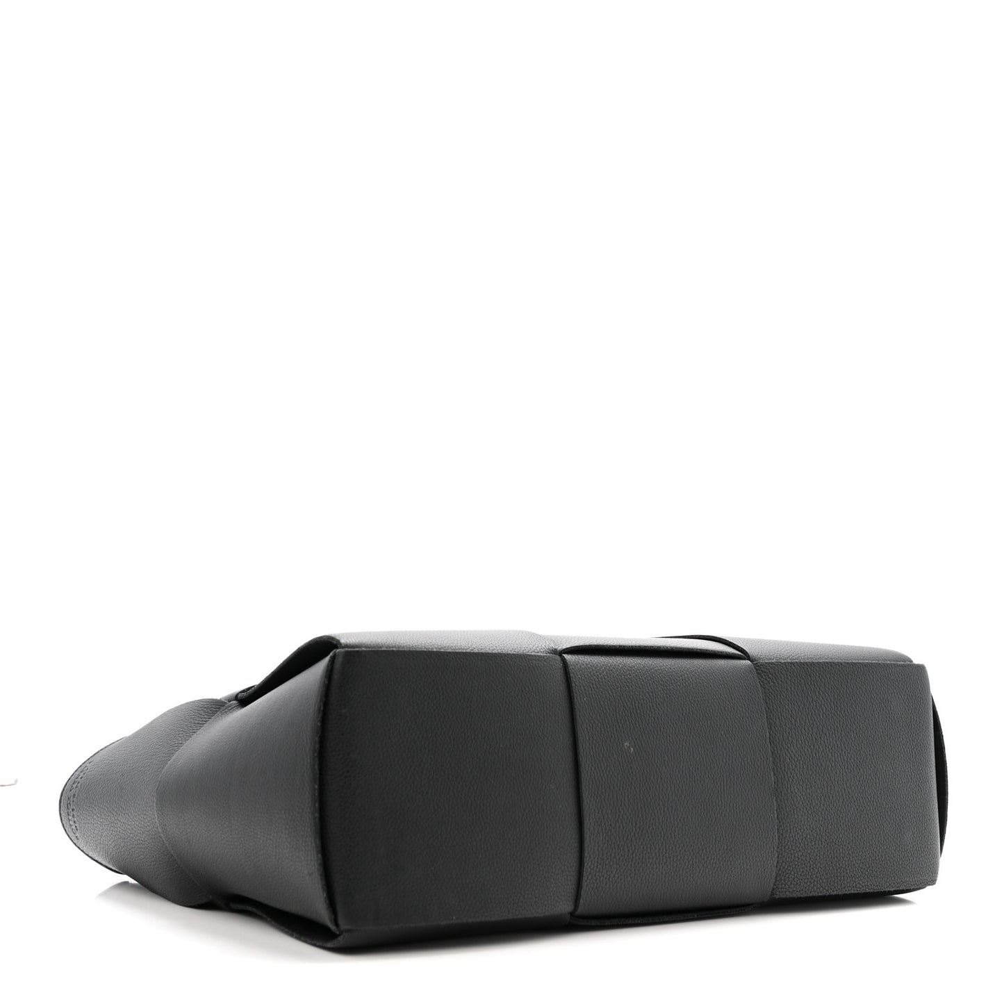 Grained Calfskin Maxi Intrecciato Medium Arco Tote Black