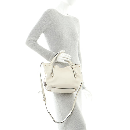 Burberry Grainy Calfskin House Check Small Maidstone White 2 of 10