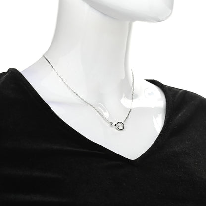 Cartier 18K White Gold Diamond Interlocking LOVE Necklace 2 of 6