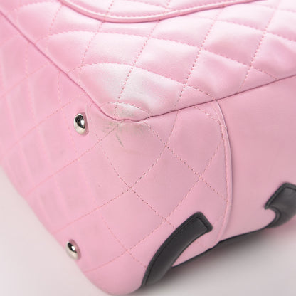 Chanel Calfskin Quilted Large Cambon Bowler Pink Black 12 of 20