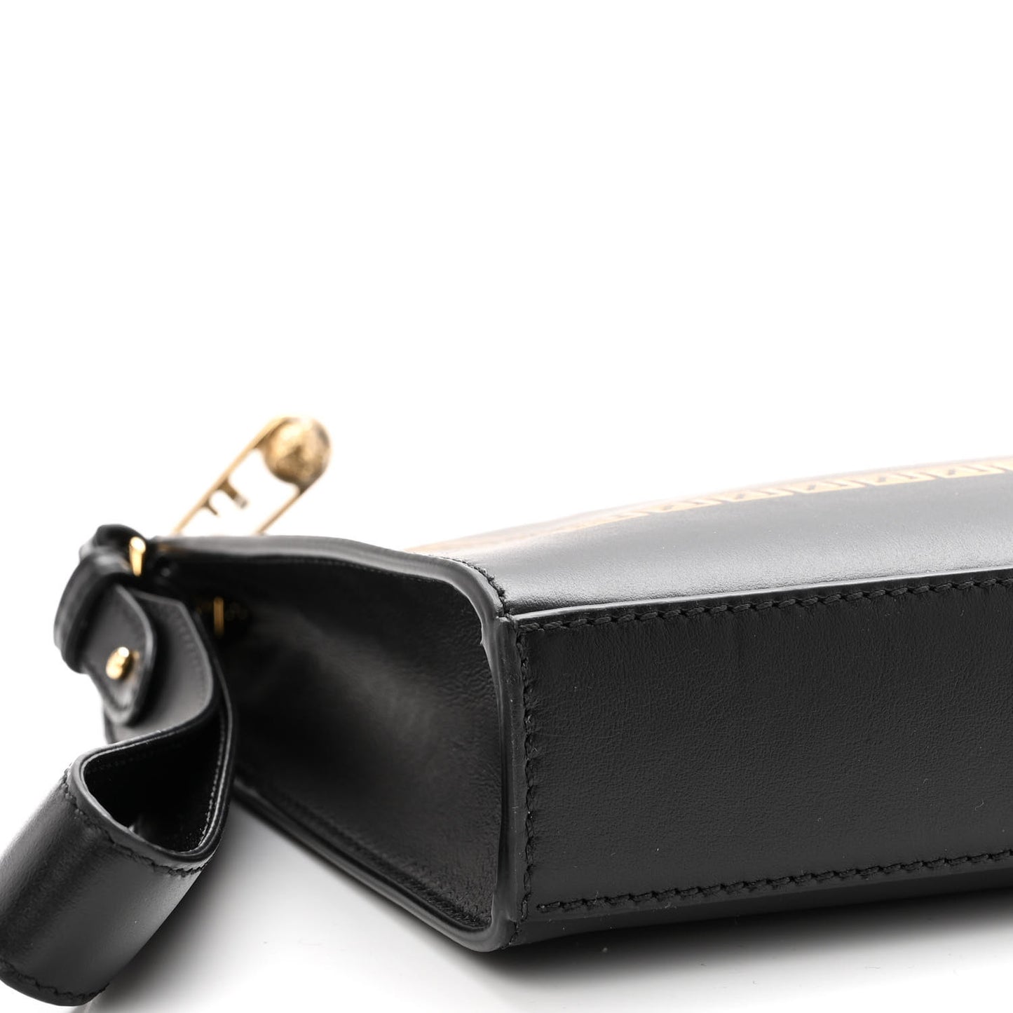 X VERSACE Vitello Grace Fendace FF Baroque Logo Large Flat Pouch Black
